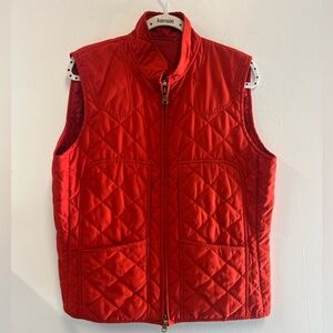 Lauren Ralph Lauren Red Zip Up Quilted Vest Women’s Layering Top